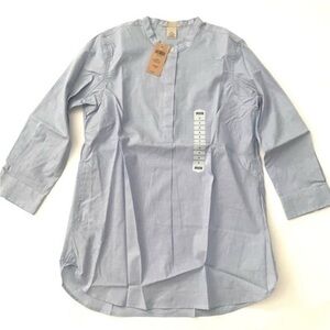 New Duluth Wrinkle Fighter Tunic Shirt Blue 3/4 Sleeve